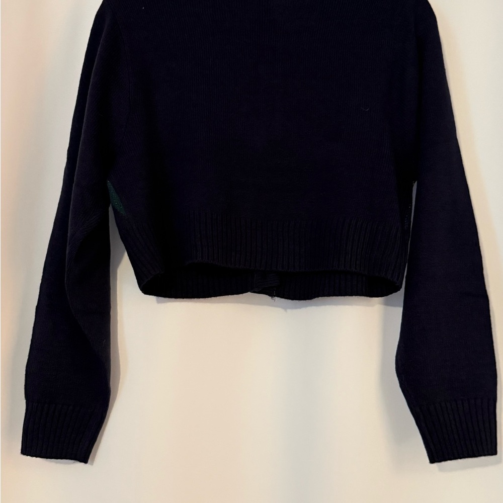 H&M Navy Blue Cardigan with Green and Yellow Argyle - Picture 2 of 3